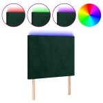 Vidaxl t�te de lit � led vert fonc� 100x5x118 / 128 cm velours