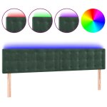 Vidaxl t�te de lit � led vert fonc� 160x5x78 / 88 cm velours
