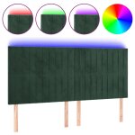 Vidaxl t�te de lit � led vert fonc� 180x5x118 / 128 cm velours