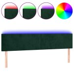 Vidaxl t�te de lit � led vert fonc� 180x5x78 / 88 cm velours