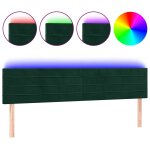 Vidaxl t�te de lit � led vert fonc� 180x5x78 / 88 cm velours