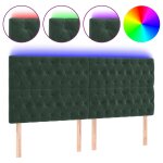 Vidaxl t�te de lit � led vert fonc� 180x7x118 / 128 cm velours