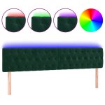 Vidaxl t�te de lit � led vert fonc� 180x7x78 / 88 cm velours