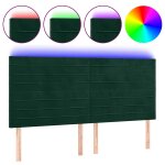 Vidaxl t�te de lit � led vert fonc� 200x5x118 / 128 cm velours