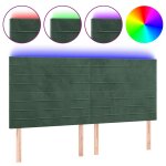 Vidaxl t�te de lit � led vert fonc� 200x5x118 / 128 cm velours
