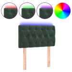 Vidaxl tte de lit  led vert fonc 80x7x78 / 88 cm velours