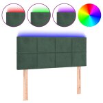 Vidaxl tte de lit  led vert fonc 90x5x78 / 88 cm velours