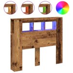 Vidaxl t�te de lit � led vieux bois 120x18, 5x103, 5cm bois d'ing�nierie