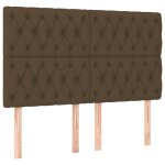 Vidaxl t�te de lit marron fonc� 160 x 7 x 118 / 128 cm en tissu