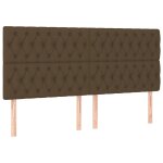 Vidaxl t�te de lit marron fonc� 180 x 7 x 118 / 128 cm tissu