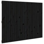 Vidaxl tte de lit murale noir 140x3x110 cm bois massif de pin