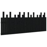 Vidaxl tte de lit murale noir 204x3x80 cm bois massif de pin