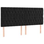 Vidaxl t�te de lit noir 180x7x118 / 128 cm velours