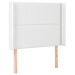Vidaxl tte de lit avec oreilles blanc 103x16x118 / 128 cm similicuir