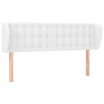Vidaxl t�te de lit avec oreilles blanc 147x23x78 / 88 cm similicuir