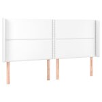Vidaxl tte de lit avec oreilles blanc 163x16x118 / 128 cm similicuir