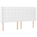 Vidaxl t�te de lit avec oreilles blanc 163x16x118 / 128 cm similicuir