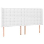 Vidaxl t�te de lit avec oreilles blanc 163x16x118 / 128 cm similicuir