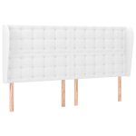 Vidaxl t�te de lit avec oreilles blanc 163x23x118 / 128 cm similicuir