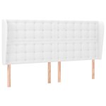 Vidaxl t�te de lit avec oreilles blanc 163x23x118 / 128 cm similicuir