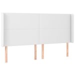 Vidaxl t�te de lit avec oreilles blanc 203x16x118 / 128 cm similicuir