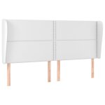 Vidaxl tête de lit avec oreilles blanc 203x23x118 / 128 cm similicuir Vidaxl tête de lit avec oreilles blanc 203x23x118 / 128 cm similicuir