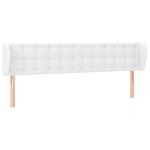 Vidaxl tête de lit avec oreilles blanc 203x23x78 / 88 cm similicuir Vidaxl tête de lit avec oreilles blanc 203x23x78 / 88 cm similicuir