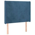 Vidaxl tête de lit avec oreilles bleu foncé 93x16x118 / 128 cm velours Vidaxl tête de lit avec oreilles bleu foncé 93x16x118 / 128 cm velours