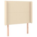 Vidaxl t�te de lit avec oreilles cr�me 103x16x118 / 128 cm tissu