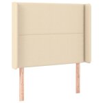 Vidaxl t�te de lit avec oreilles cr�me 103x16x118 / 128 cm tissu