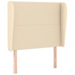 Vidaxl t�te de lit avec oreilles cr�me 103x23x118 / 128 cm tissu