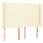 Vidaxl t�te de lit avec oreilles cr�me 147x16x118 / 128 cm similicuir