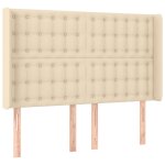 Vidaxl tête de lit avec oreilles crème 147x16x118 / 128 cm tissu Vidaxl tête de lit avec oreilles crème 147x16x118 / 128 cm tissu