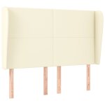Vidaxl tte de lit avec oreilles crme 147x23x118 / 128 cm similicuir