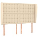 Vidaxl tête de lit avec oreilles crème 147x23x118 / 128 cm tissu Vidaxl tête de lit avec oreilles crème 147x23x118 / 128 cm tissu