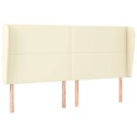 Vidaxl t�te de lit avec oreilles cr�me 183x23x118 / 128 cm similicuir