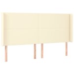 Vidaxl tête de lit avec oreilles crème 203x16x118 / 128 cm similicuir Vidaxl tête de lit avec oreilles crème 203x16x118 / 128 cm similicuir