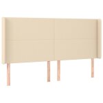 Vidaxl t�te de lit avec oreilles cr�me 203x16x118 / 128 cm tissu