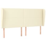 Vidaxl tte de lit avec oreilles crme 203x23x118 / 128 cm similicuir