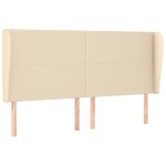 Vidaxl t�te de lit avec oreilles cr�me 203x23x118 / 128 cm tissu