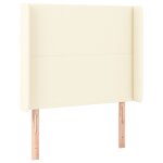 Vidaxl tête de lit avec oreilles crème 93x16x118 / 128 cm similicuir Vidaxl tête de lit avec oreilles crème 93x16x118 / 128 cm similicuir