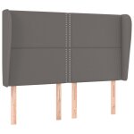Vidaxl tête de lit avec oreilles gris 147x23x118 / 128 cm similicuir Vidaxl tête de lit avec oreilles gris 147x23x118 / 128 cm similicuir