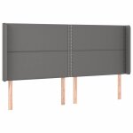 Vidaxl t�te de lit avec oreilles gris 203x16x118 / 128 cm similicuir