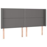 Vidaxl tte de lit avec oreilles gris 203x16x118 / 128 cm similicuir