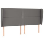 Vidaxl tte de lit avec oreilles gris 203x23x118 / 128 cm similicuir