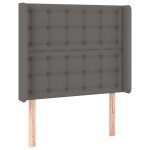 Vidaxl t�te de lit avec oreilles gris 83x16x118 / 128 cm similicuir