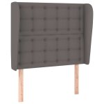 Vidaxl t�te de lit avec oreilles gris 83x23x118 / 128 cm similicuir
