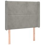 Vidaxl tête de lit avec oreilles gris clair 103x16x118 / 128 cm velours Vidaxl tête de lit avec oreilles gris clair 103x16x118 / 128 cm velours
