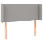 Vidaxl t�te de lit avec oreilles gris clair 103x16x78 / 88 cm tissu