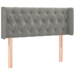 Vidaxl tête de lit avec oreilles gris clair 103x16x78 / 88 cm velours Vidaxl tête de lit avec oreilles gris clair 103x16x78 / 88 cm velours